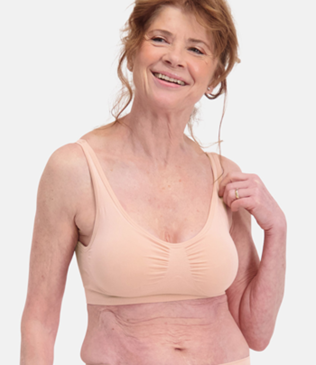 Bamboo basics - Vormgevende Crop Beha met Padding - Roze - Fleur