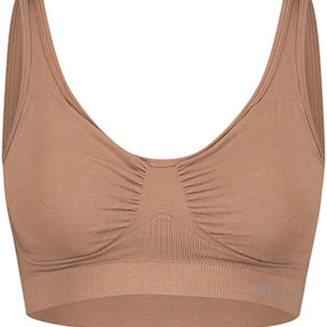 Bamboo basics - Vormgevende Crop Beha met Padding - Bronze - Fleur