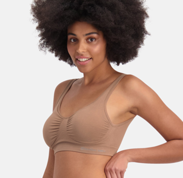 Bamboo Basics Seamless Padded Bra – Removable Padding - Fleur - Tan