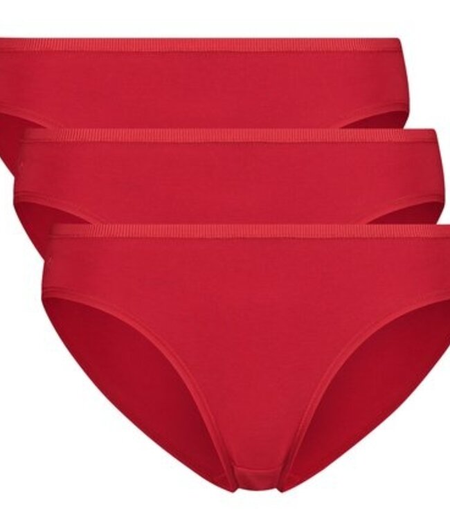 Waist Briefs - Julia - 3-Pack - Red - Bamboo Basic