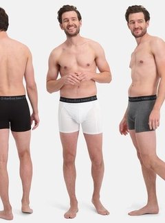 Bamboo Basics Boxer Rico - Lot de 3 pièces - Gris Blanc Noir