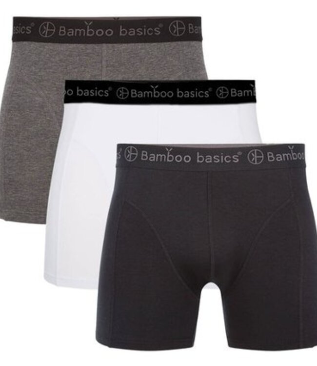 Bamboo Basics Boxershorts Rico – Gray White Black - (3-Pack)