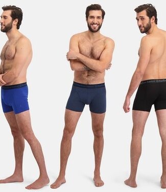 Bamboo Basics Boxershorts Rico - Set van 3 stuks -Zwart Blauw Marine
