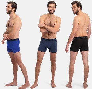 Bamboo Basics Boxer Rico - Lot de 3 pièces - Noir Bleu Marine