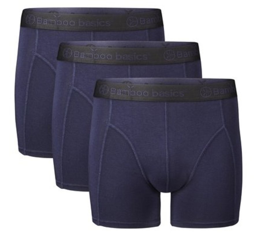 Bamboo Basics Boxershorts Rico – Marine Blauw - (3-Pack)