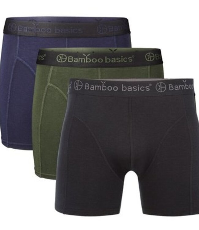 Bamboo Basics Boxershorts Rico – Black Army Green Navy- (3-Pack)