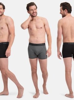 Bamboo Basics Boxer shorts Rico - Set of 3 pieces -  Black Gray Black