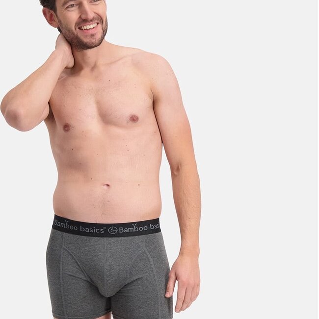 Bamboo Basics Boxershorts Rico –   Zwart Grijs Zwart    - (3-Pack)