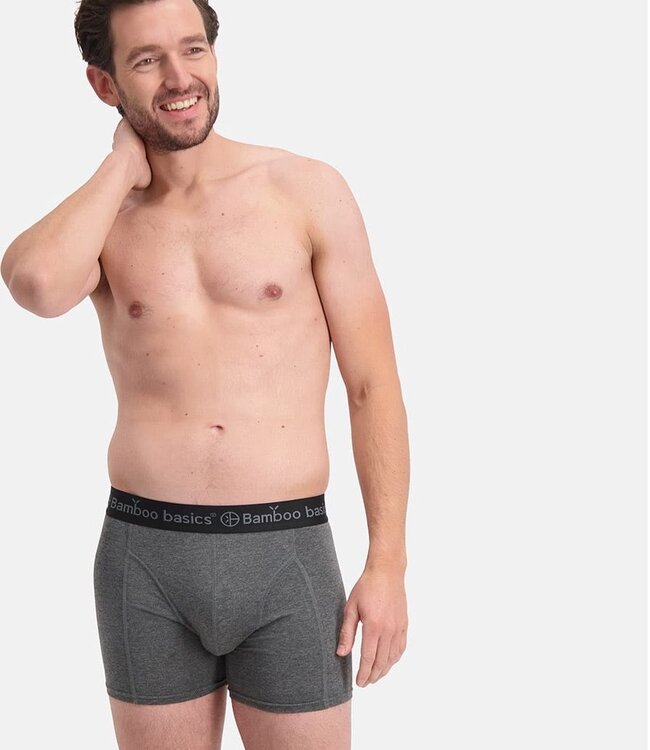 Bamboo Basics Boxershorts Rico –   Zwart Grijs Zwart    - (3-Pack)