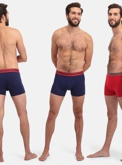 Bamboo Basics Boxershorts Rico - Set van 3 stuks - Marine Rood Marine