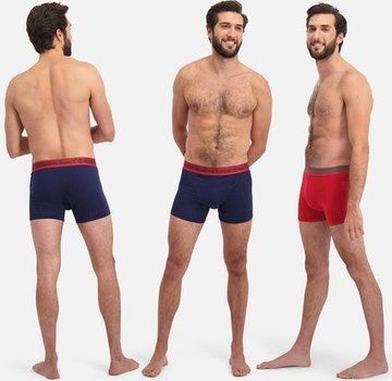 Bamboo Basics Boxer shorts Rico - Set of 3 pieces -  Navy Red Navy