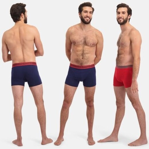 Bamboo Basics Boxershorts Rico – Set van 3 stuks – Marine Rood Marine