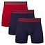 Bamboo Basics Boxershorts Rico - Marineblau, Rot, Marineblau - (3er-Pack)