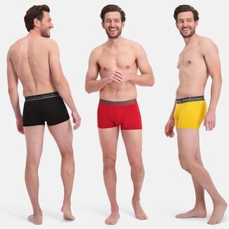 Bamboo Basics Boxer shorts Liam - Set of 3 pieces - Red Black Ocre