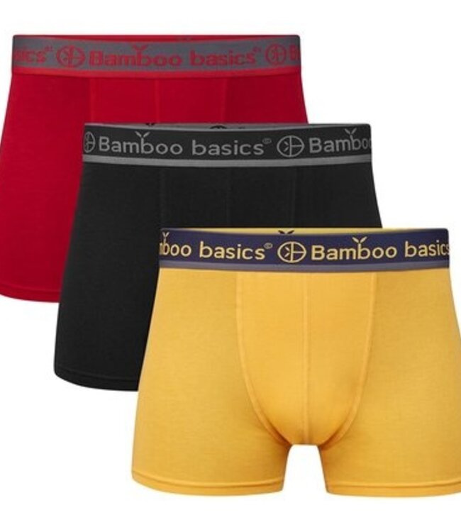 Bamboo Basics Boxershorts Liam – Red Black Ocre - (3-Pack)