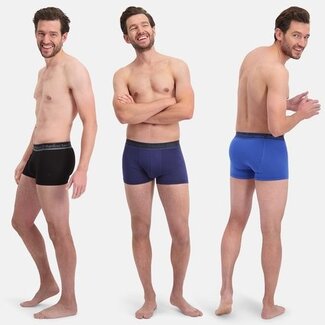 Bamboo Basics Boxer Shorts Liam - Black Blue Navy - (3-Pack)