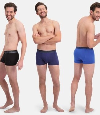 Bamboo Basics Boxershorts Liam - Set van 3 stuks - Zwart Blauw Marine