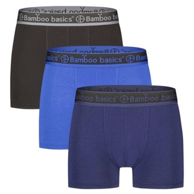 Bamboo Basics Boxershorts Liam –  Zwart Blauw Marine    - (3-Pack)
