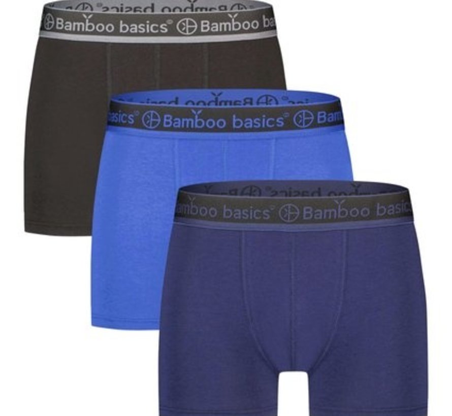 Bamboo Basics Boxershorts Liam –  Black Blue Navy - (3-Pack)