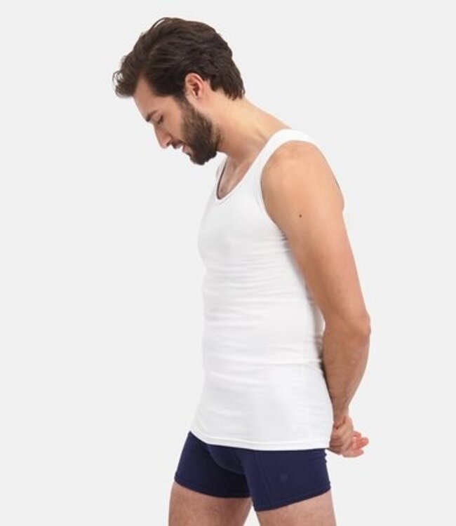 Tanktop voor Heren -  (2-pack) Stef -  Wit  - Bamboo Basic - Bamboe