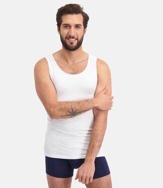 Bamboo Basics Tanktop voor Heren -  (2-pack) Stef -  Wit