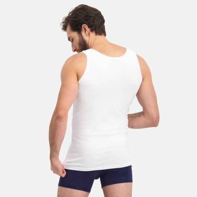 Tank Top for Men - (2-pack) Stef - White - Bamboo Basic - Bamboo