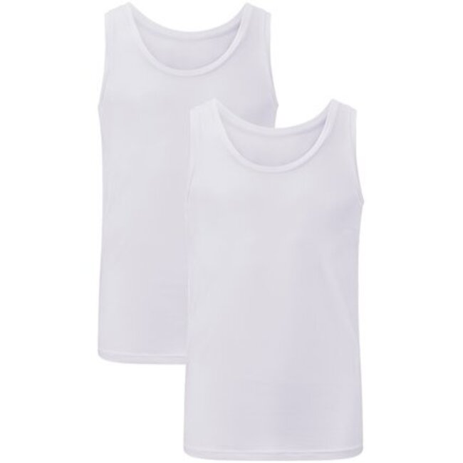 Tank Top for Men - (2-pack) Stef - White - Bamboo Basic - Bamboo