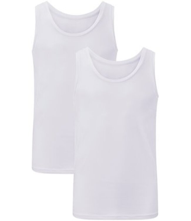 Tank Top for Men - (2-pack) Stef - White - Bamboo Basic - Bamboo