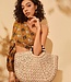Modern Wicker Handbag with Beads - XL - PE-Florence - Beach Bag - Camel
