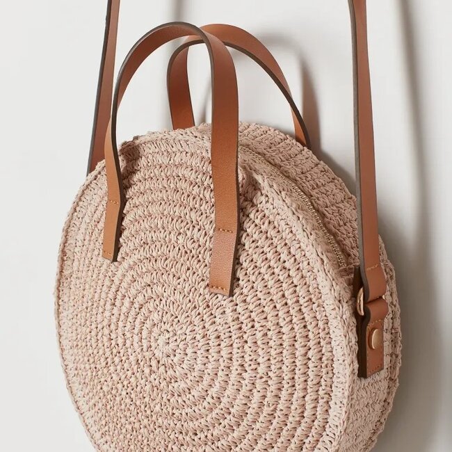Boho Woven Handbag - Hip bag with zipper