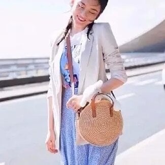 Ecarla Boho Woven Handbag - Hip bag with zipper