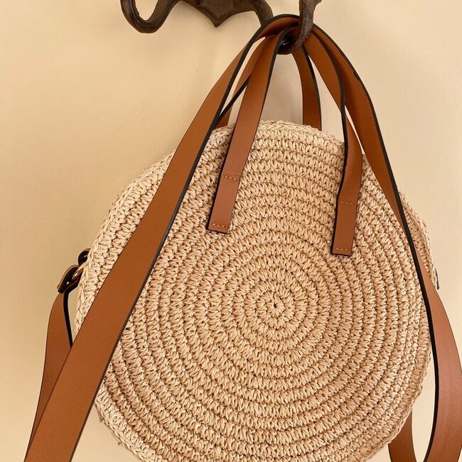 Boho Geweven Handtas -  Heuptas met rits -Naturel Life