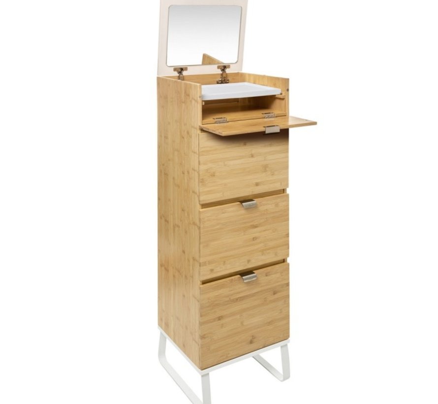 Commode en bambou avec miroir - Naturel - 5Five