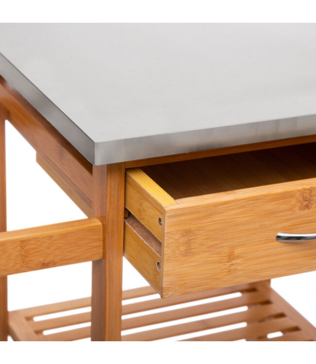 Bijzettafel trolley - Bamboe - 5Five