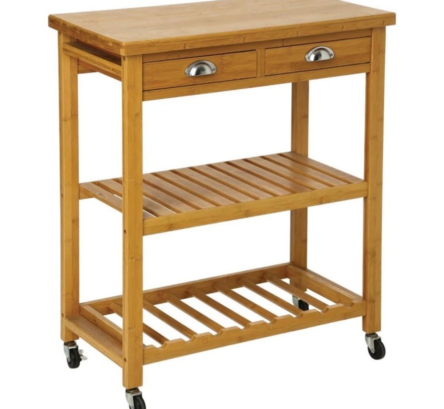 Bamboo kitchen trolley - Side table - Natural
