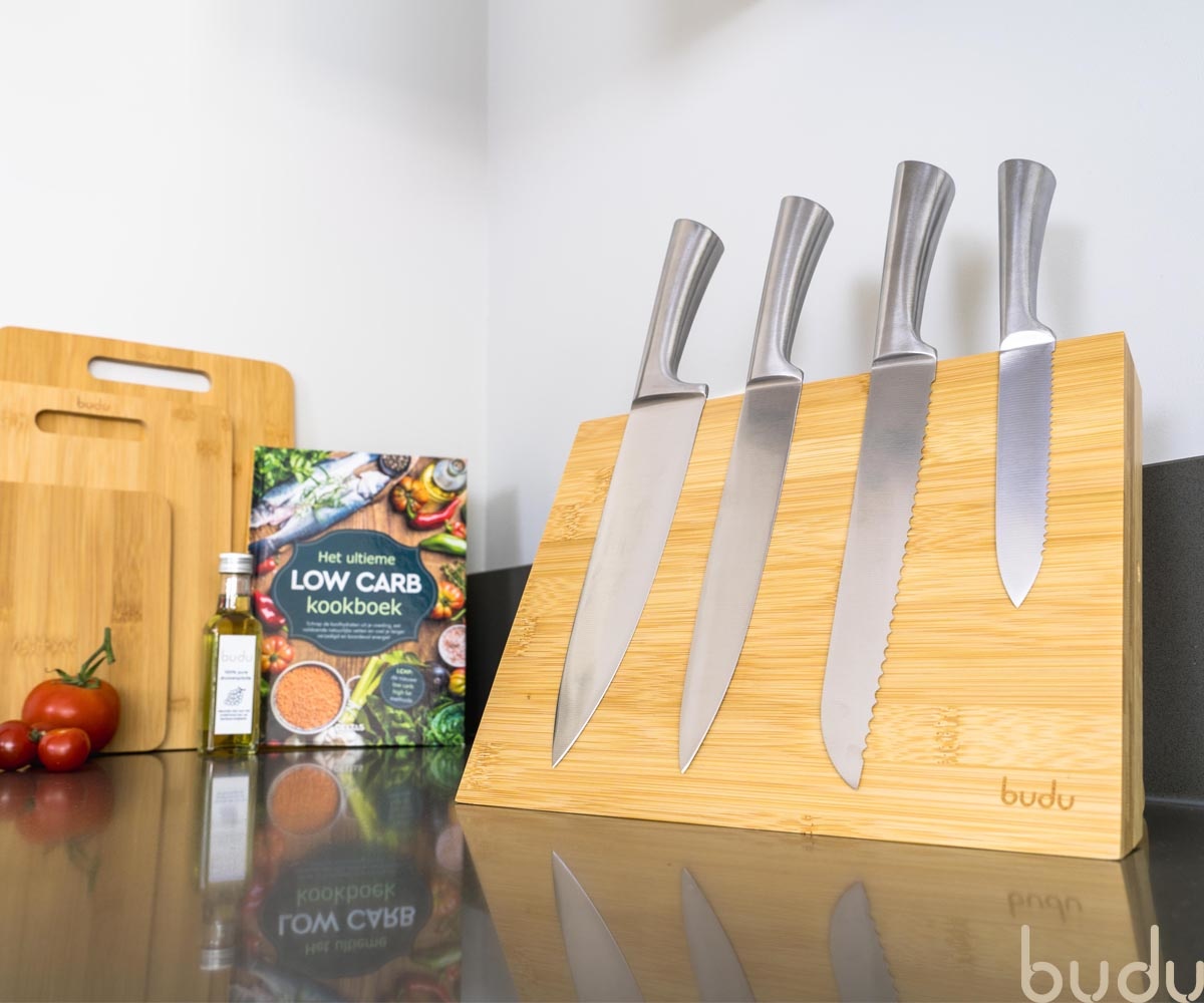 Bloc à couteaux en bambou Relaxdays - sans couteaux - universel - bloc à  couteaux de