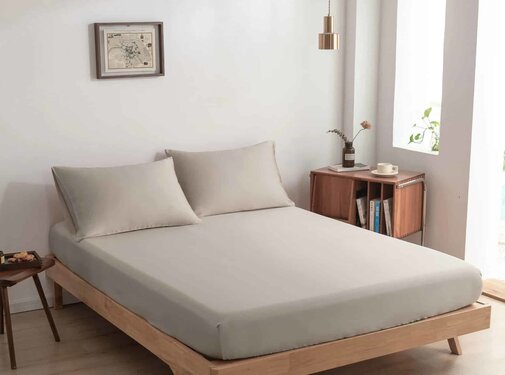 Boomba Bamboo Bamboe hoeslaken voor topdekmatras - Soft Taupe