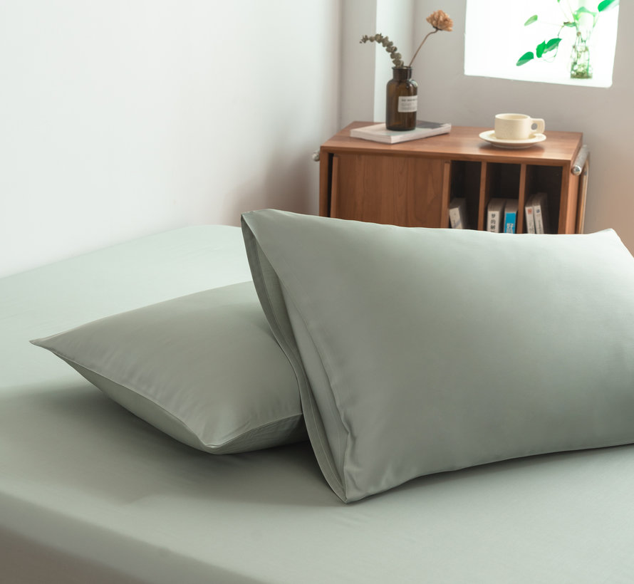 2 Piece Pillowcases - Sage Green - 100% Bamboo - 400TC