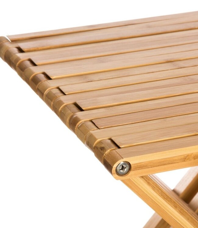 Design Bamboe klapstoel - Bijzettafel - Inklapbaar  - 40 x 32 x 45 cm - Krukje