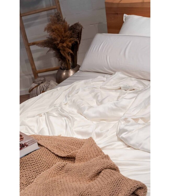 Boomba Basic dekbedovertrek 100% bamboe Coco white