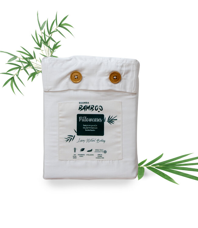 Bamboo Pillowcases - Set of 2 - Premium - White