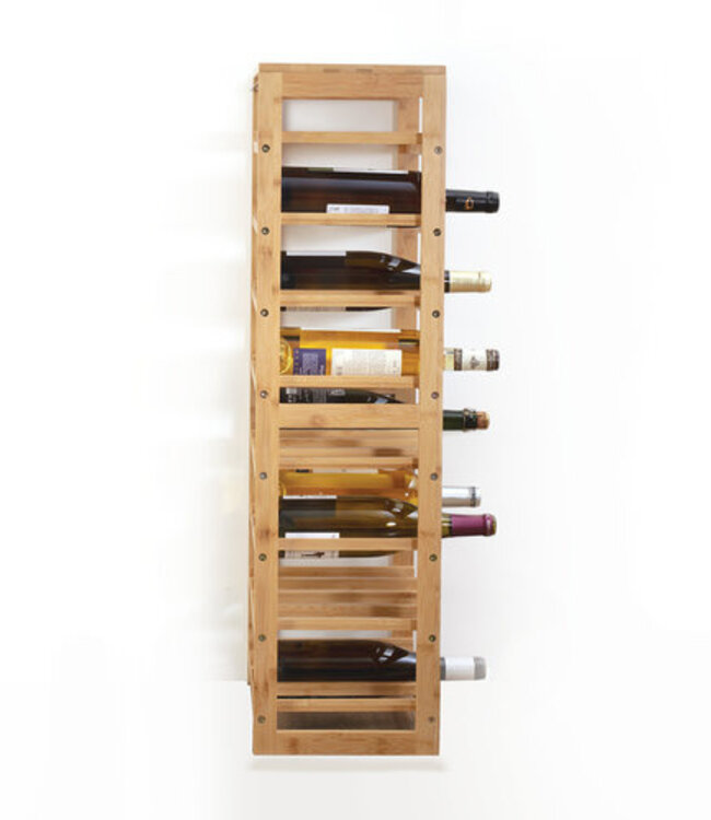 Bottle rack for 12 Wine bottles - 35 x 24 x 47 cm  - Bamboo - Water resistant