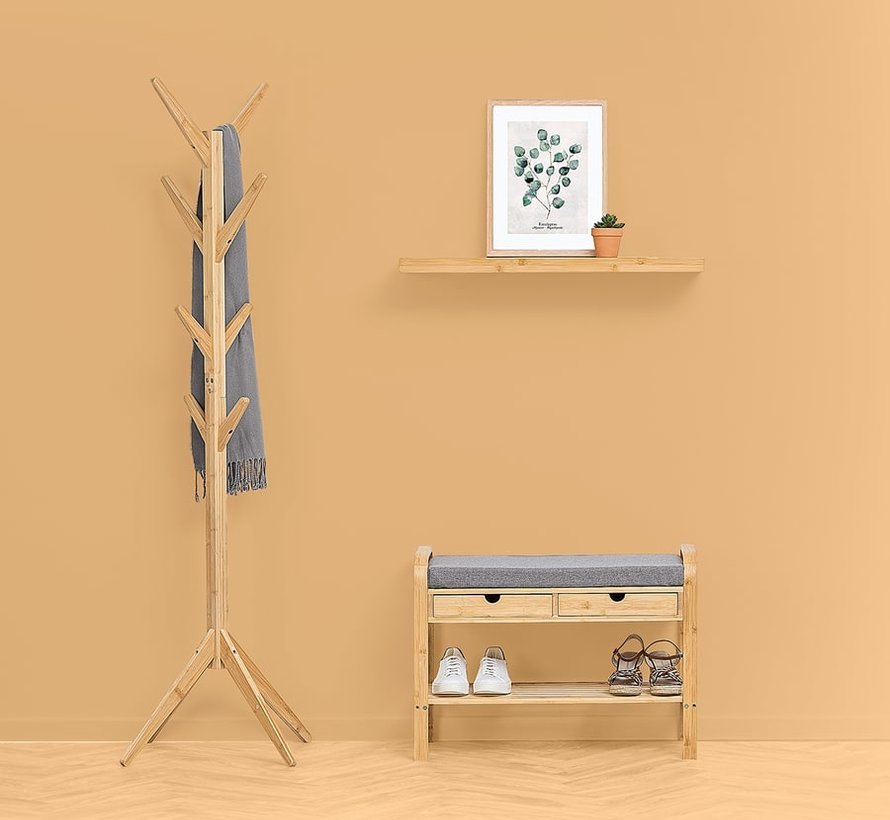 Bamboo Modern Sofa with Shoe Rack + 2 Drawers - Atmosphera