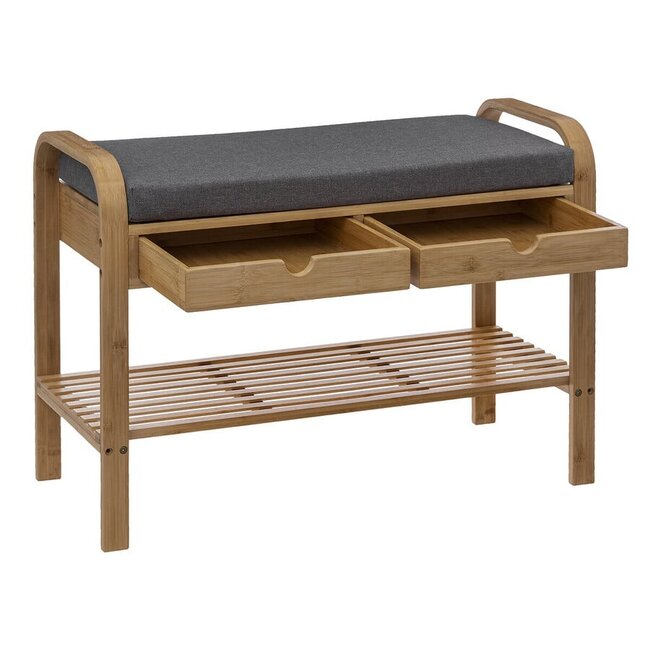 5Five Modernes Bambussofa mit Schuhregal + 2 Schubladen - Atmosphera