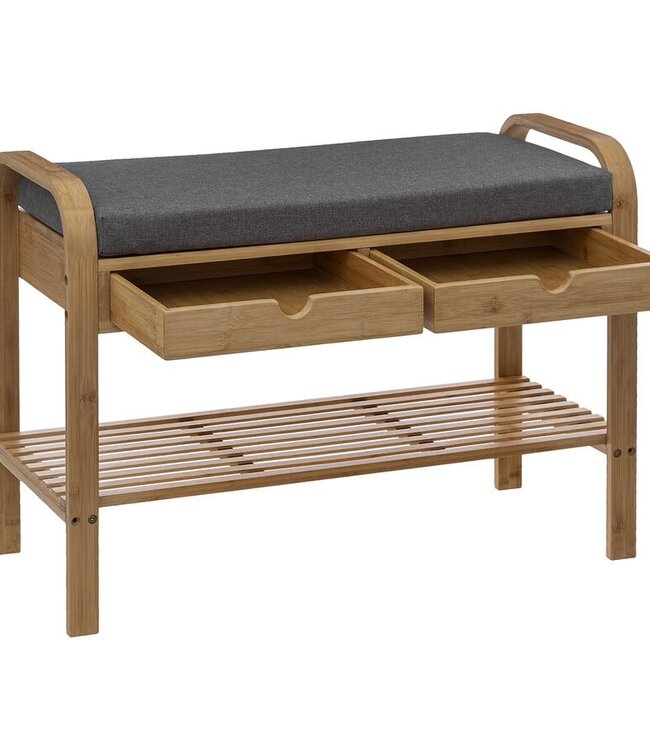 Bamboo Modern Sofa with Shoe Rack + 2 Drawers - Atmosphera