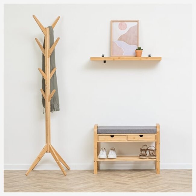5Five Modernes Bambussofa mit Schuhregal + 2 Schubladen - Atmosphera