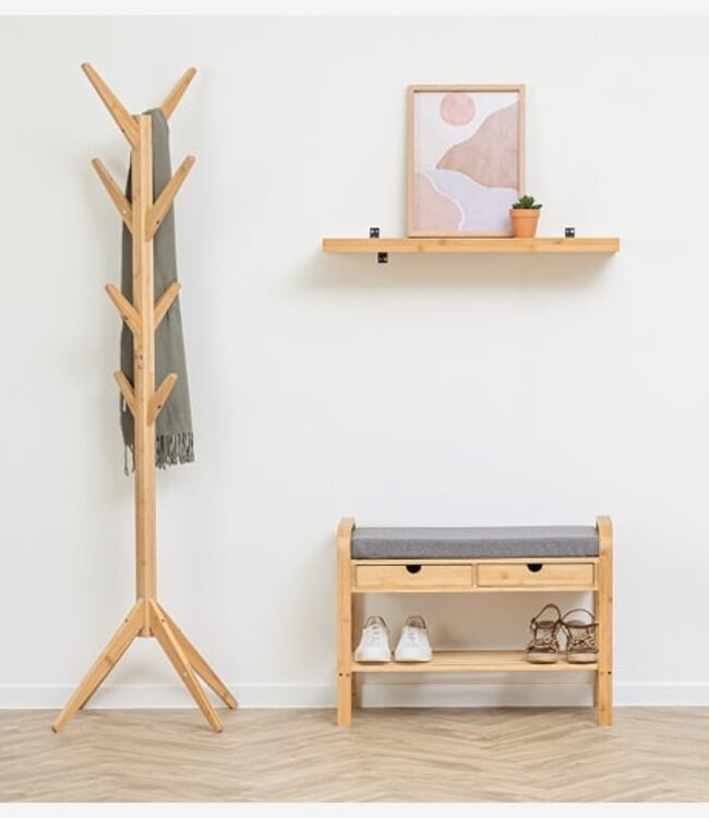 Bamboo Modern Sofa with Shoe Rack + 2 Drawers - Atmosphera