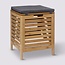 Bamboe Wasmand met Kruk - 35 Liter - Opbergkruk - 35 x 35 x 49