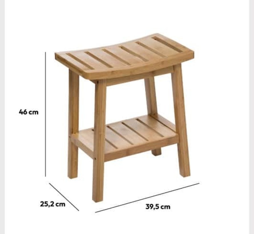 Tabouret en bambou - Step - 2 marches - 39x 25 x 46 cm