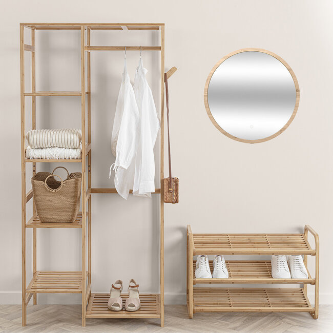 Bamboe Schoenenrek met 3 niveaus - Geschikt voor 9 paar schoenen - Moderne Schoenenrek Behandeld